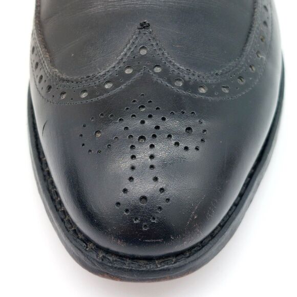 Allen Edmonds Chester Men\'s 10.5 C Black Leather Wing Tip Oxford Dress Shoes USA main image 8